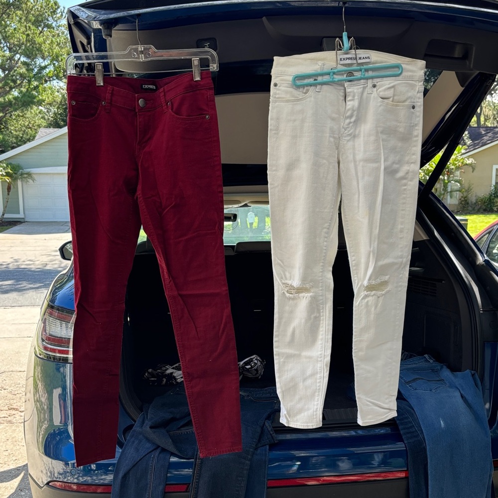 Express Women's Jeans in Red and White